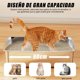 thumbnail image 5 of Arenero para gato de acero inoxidable grande con lado alto cuchara y tapete atrapa arena diseño desmontable 23.6 15.8 11.8 in, 5 of 8