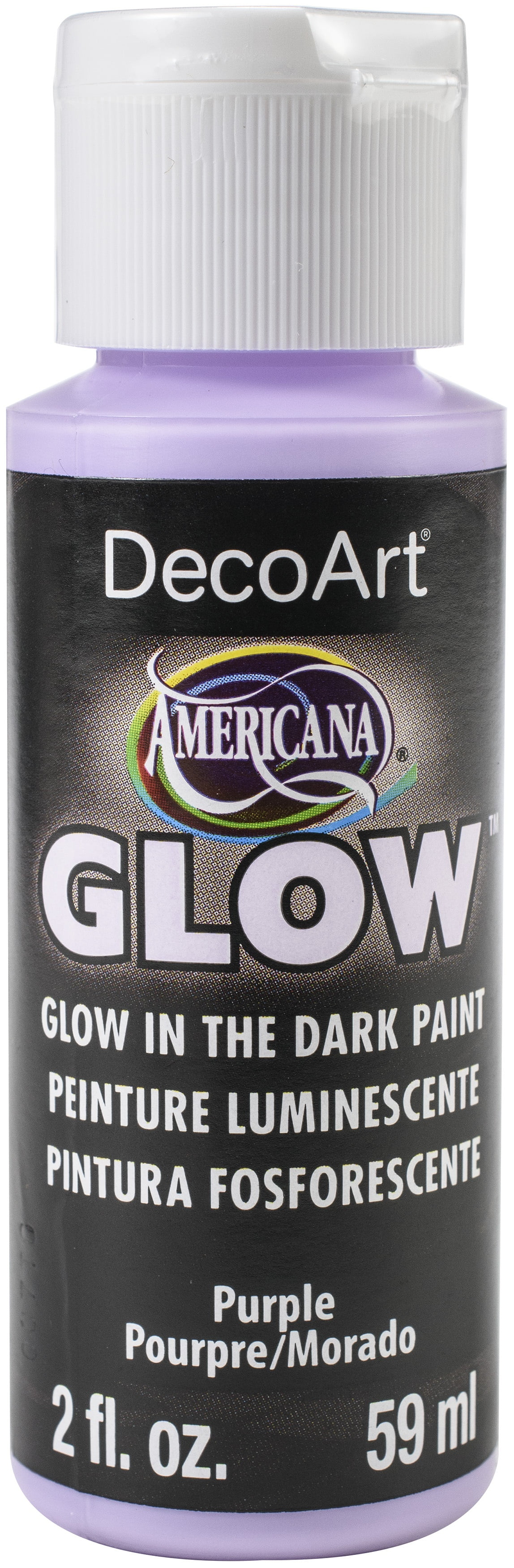 DecoArt Americana Glow In The Dark Paint, 2oz., Purple
