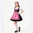 thumbnail image 6 of Kids Lace Maid Oktoberfest Costume Dress, Short Sleeve Girls Summer Festival Casual Apparel Dresses for Little Girls 3-11 Years Hot Pink 9-10 Years, 6 of 8