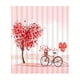 thumbnail image 3 of Lunxisen 2 Pcs Flower Shower Curtain Set Petals Heart Shape on Rustic Plank Lover Bathroom Curtain with Hooks Waterproof Polyester Fabric Bathroom Decorations, 3 of 8