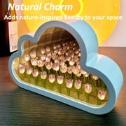 BITOUSHI 20 Flower Tulip Cloud Lamp, DIY Tulip Cloud Mirror Night Lights for Bedroom, Creative Gift for Teen Girls, Couple, Friends, Children - Purple
