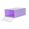 thumbnail image 3 of Plastic Stackable Shoes Box Set Foldable Clear Shoes Storage Box Portable Stacking Shoe Boxes Front Open for Home Organizer, Purple, 3 of 8