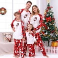 thumbnail image 6 of Onlypjs Family Matching Christmas Pajamas – White Top with Santa Hat Wine Glass Print & Red Buffalo Plaid Pants Holiday Sleepwear for Women, Men, 6 of 6