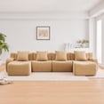 thumbnail image 3 of LifeSky U-Shaped Boneless Sofa Teddy Fabric for Apartment Move-In: Sit in Seconds, No Assembly Required - New Home Setup - 32D High Density Sponge, 3 of 11