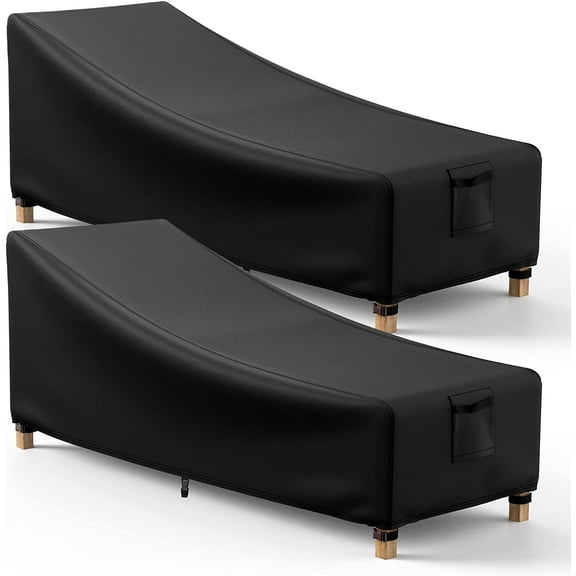 Chaise Lounge Cover, Patio Furniture Covers, Patio Lounge Chair Cover Waterproof and UV Resistant, Heavy Duty Outdoor Furniture Covers with Air Vent 2 Pack - 76L x 32W x 32H inch