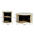 thumbnail image 4 of PHOYAL Round Coffee Table Sets 2 Pieces, Wood Fluted Coffee Table with Storage, Natural, 4 of 7