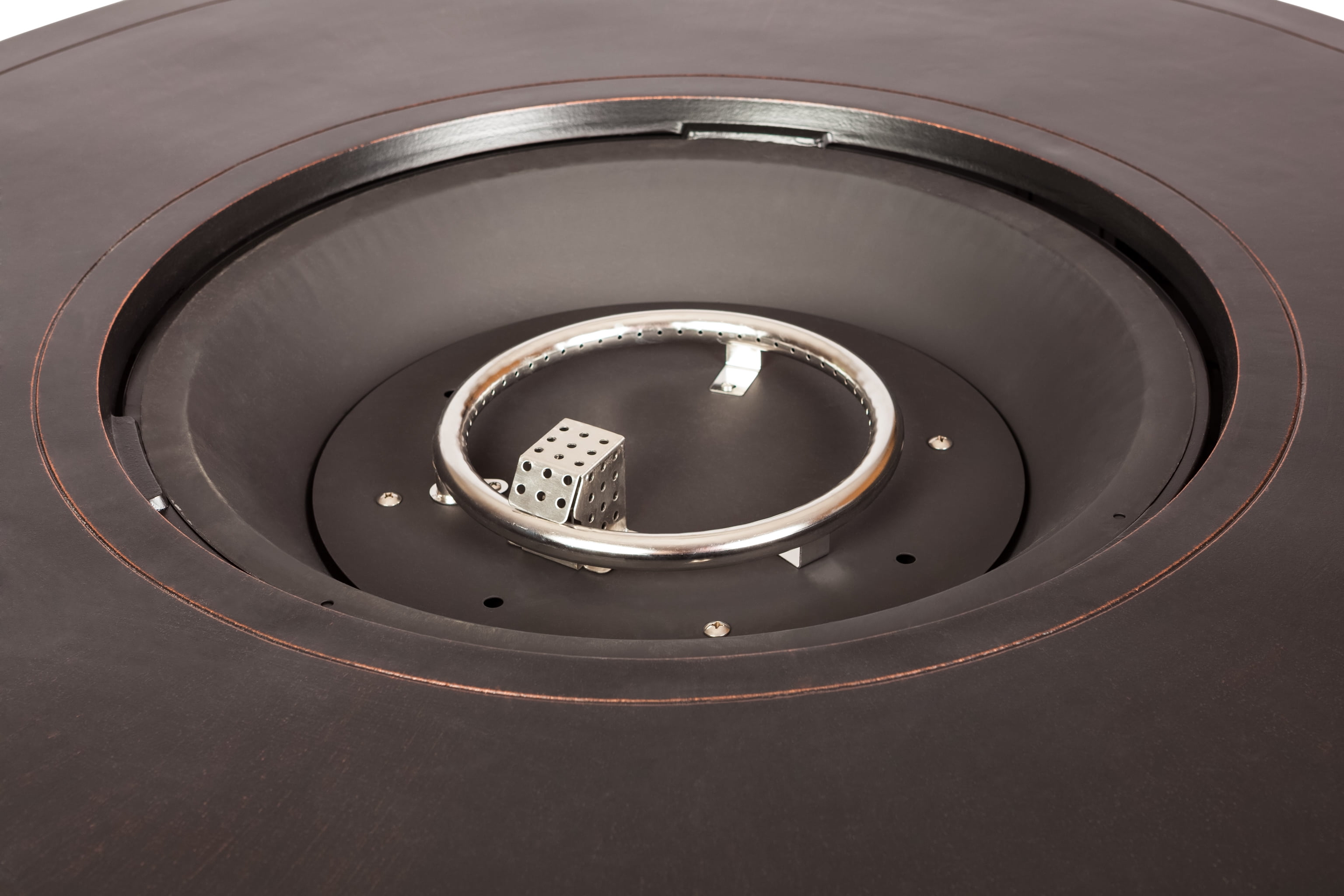 Perissa Woven Aluminum Round Lpg Fire Pit Com