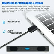 TSV USB Computer Speakers for Desktop or PC, Mini Clip-on Laptop Sound Bar Stereo Wired PC Speakers for TV Desktop Laptop Tablets Monitor Notebook