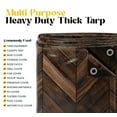 thumbnail image 5 of Core Tarps Extreme Heavy Duty 20 Mil Tarp Cover, Waterproof, UV Resistant, Rip and Tear Proof, Poly Tarpaulin with Reinforced Edges for Roof, Camping, Patio, Pool , Boat (Brown Wood/Black 30′ X 50′), 5 of 7