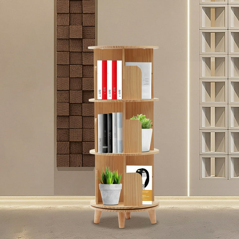 360° 3-Layer Rotating Bookshelf Bookcase,Freestanding Storage Shelf Display  Rack