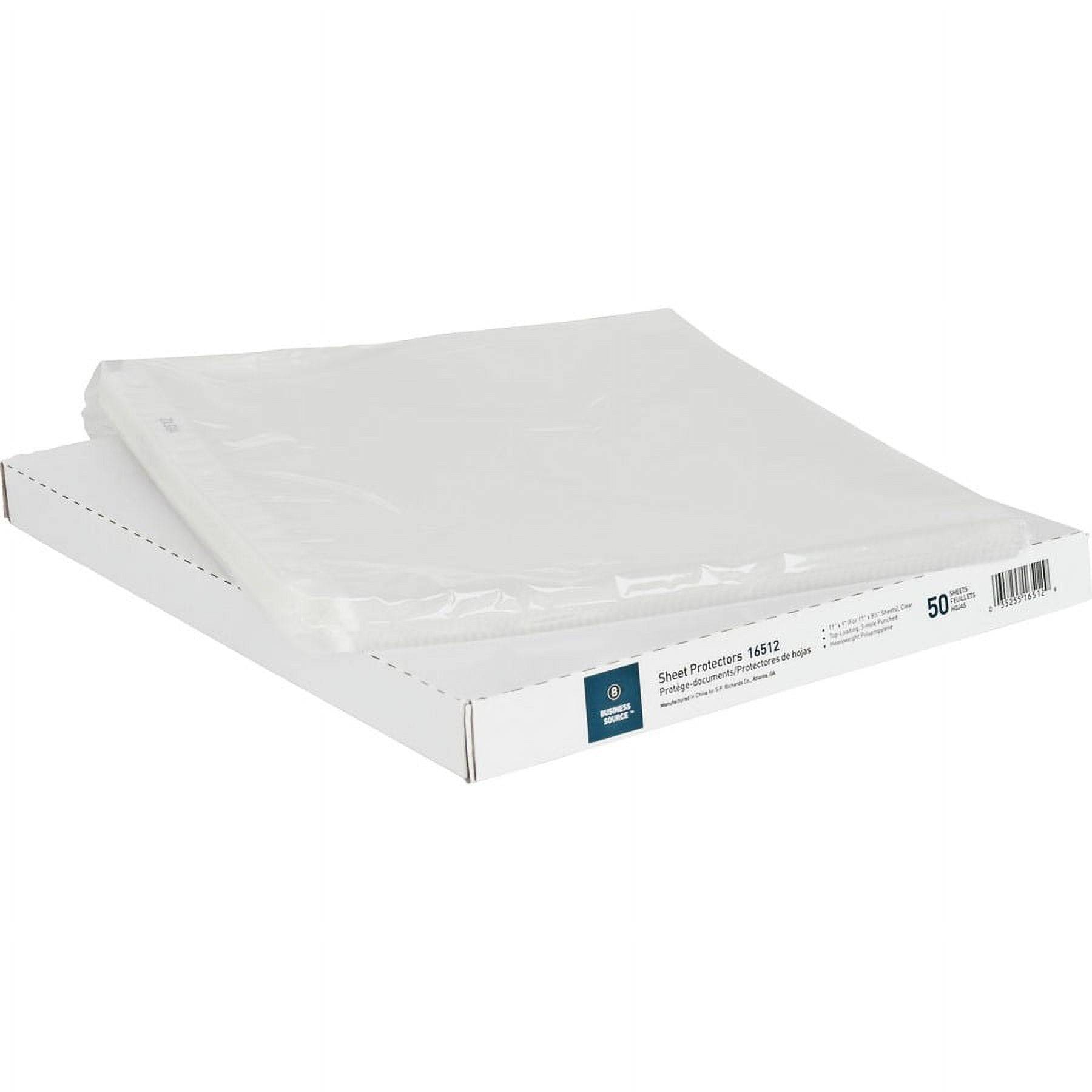 Business Source Top-loading Poly Sheet Protectors - For Letter 8 1/2" X 11" Sheet - 3 X Holes - Ring Binder - Top Loading - Rectangular - Clear - Polypropylene - 250 / Bundle