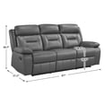 thumbnail image 5 of Lexicon Laconia Leather Double Reclining Sofa in Dark Gray, 5 of 7