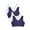 White/Blueberry/White/Blueberry, variant on Women's 360° Stretch Full Coverage Comfort Bras, 4-Pack, 9012MJ