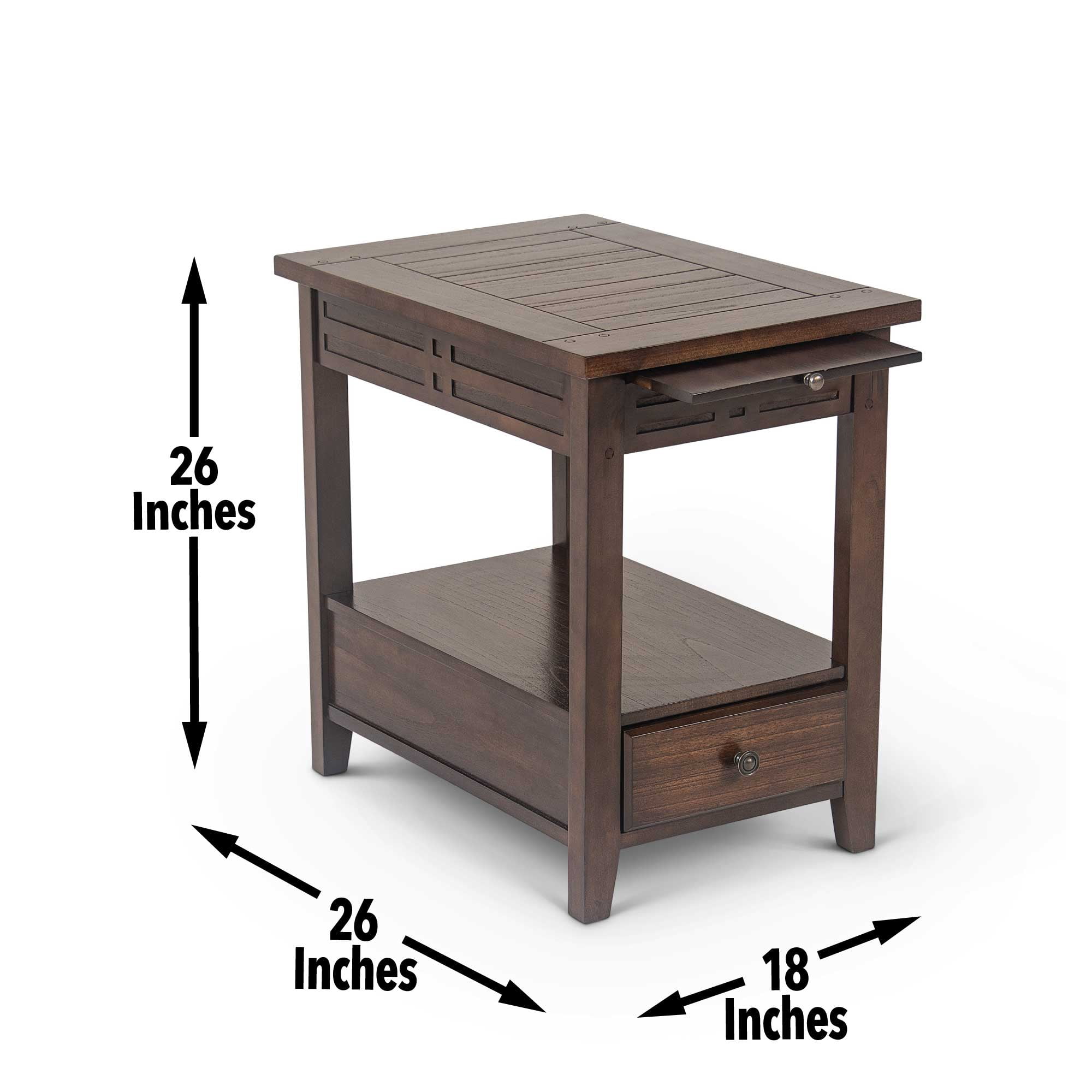 Steve Silver Crestline Transitional Indoor with Drawer Rectangle 26" Height End Table, Brown