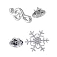 thumbnail image 1 of Broche Pin De Forma Nota Musical + De Nieve Color Plata Joyería Para Mujeres, 1 of 9