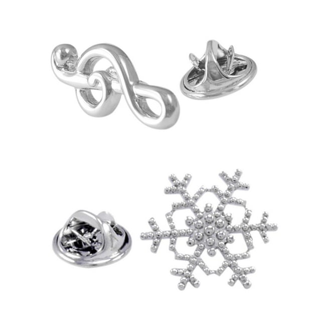 Broche Pin De Forma Nota Musical + De Nieve Color Plata Joyería Para Mujeres