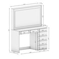 thumbnail image 6 of Ember Interiors Peggy Modern Large Pink Vanity Desk with Lighted Mirror, 7 Drawers, Power Outlet with USB Type-C and Crystal Knobs for Women & Teens, 6 of 6