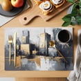 thumbnail image 2 of Vintage Building Placemats Set of 8 Modern Abstract Ombre City Oil Painting Place Mats Indoor Wipeable Table Mats Washable Cloth Dining Table Placemats for Kitchen Holiday Party Home Decor 13x19 Inch, 2 of 9