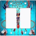 thumbnail image 6 of Metal Light Switch Plate Cover Beaded Feather Dreamcatcher Teal DRM004, 6 of 13
