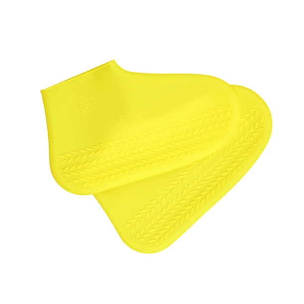 Bewildely 1 par de fundas de silicona reutilizables para zapatos S/M/L, cubiertas impermeables para zapatos de lluvia, para acampar al aire libre, botas de Paraguas de lluvia Amarillo METRO Bewildely HA005720-11