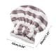 thumbnail image 3 of Gorro de secado rápido con lazo de terciopelo para secador de pelo, toalla absorbente de microfibra, gorro de ducha de princesa a rayas, gorro de baño, 3 of 6