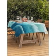 thumbnail image 3 of Outdoor Tablecloth with Umbrella Hole for Patio/Picnic/Party/Camping, Teal Ombre Ocean Waterproof Table Cloth Rectangle Table Cover Washable, Summer Beach Coastal Waves Gradient (60"x 84"), 3 of 8