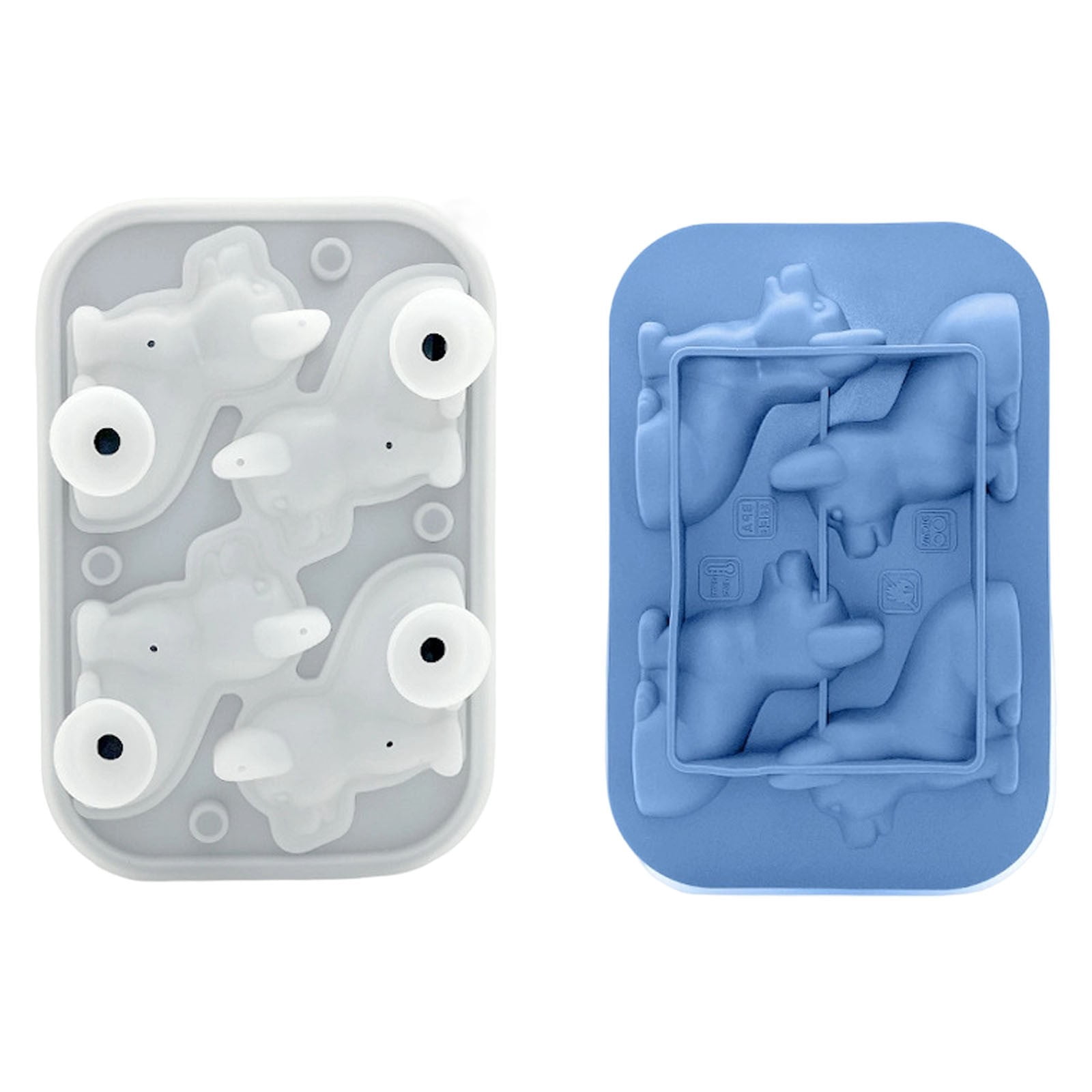 3D Dog Tray Silicone Fun Dogs Shape Ice Maker Dog Lover 3D Corgi Dog Silicone 4 Cavity Large Ice Tray With Funnel Reusable DIY Ice Maker(1Pc)
