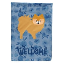 Carolines Treasures CK6093CHF Red Pomeranian Welcome Flag Canvas House Size Large multicolor