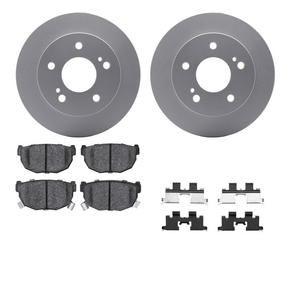 Dynamic Friction Company Rear Geospec Brake Rotors with 5000 Advanced Brake Pads includes Hardware 4512-67087