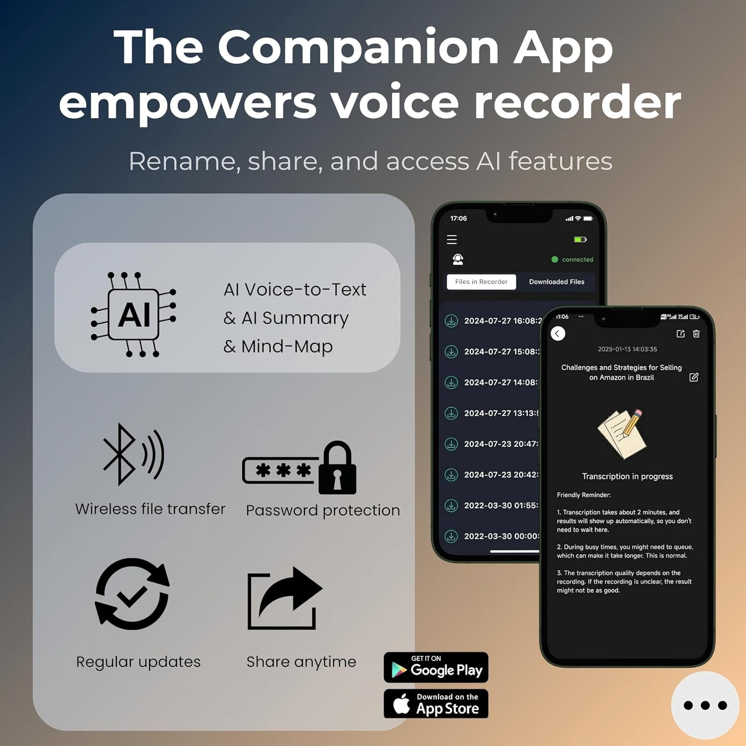 FoCase Note AI Voice Recorder, Transcribe & Summarize, Translation, APP Control with Chat GPT, Magnetic, 64GB Memory, Support 112 Languages, Audio Recorder for Phone Calls, Lectures, Meetings
