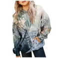 thumbnail image 3 of Mepaouo Kids Camo Hoodie Maple Leaf Oversized Hooded Sweatshirt Girls Casual Pullover with Pocket Blue 2-3 Years, 3 of 6