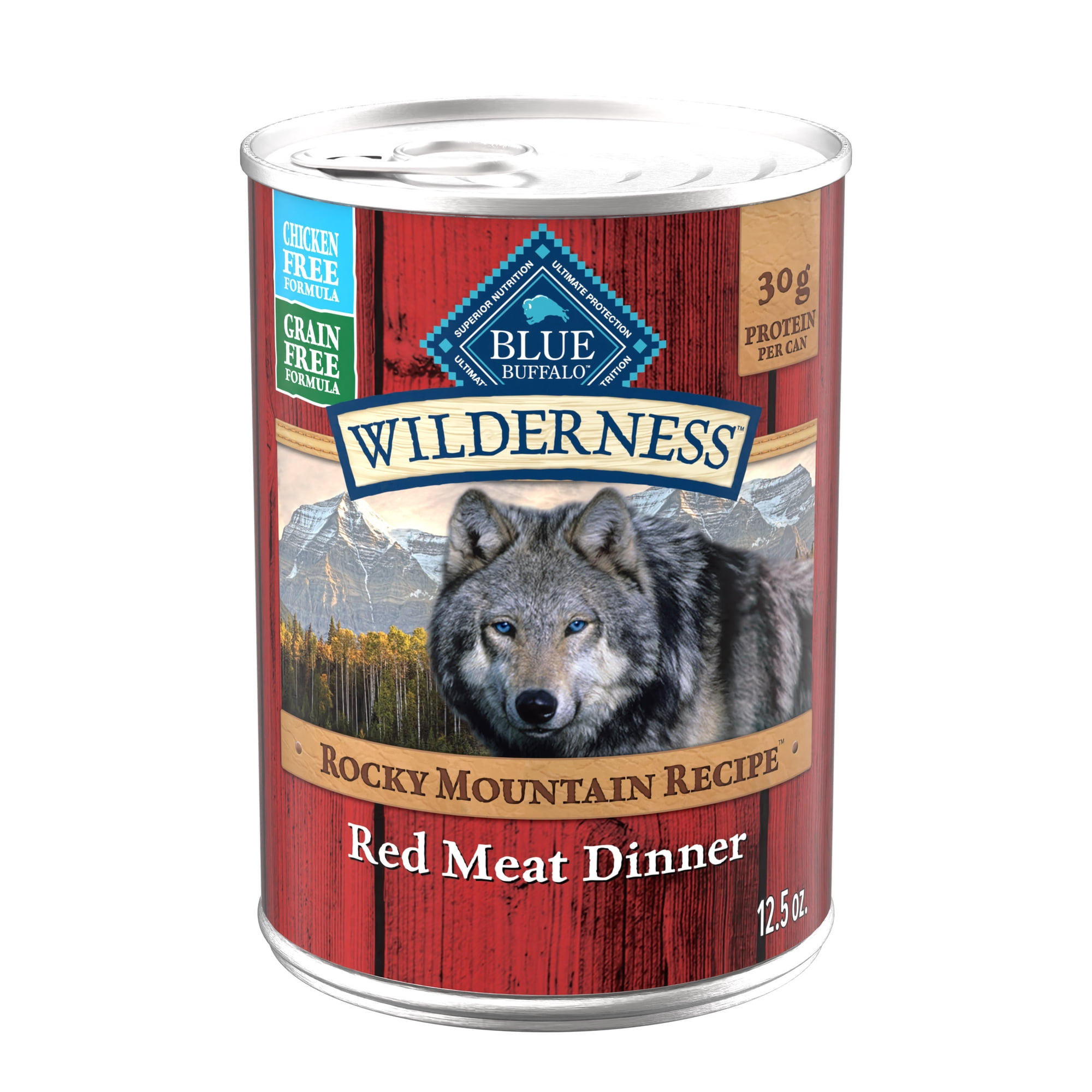 Blue Buffalo Wilderness Rocky Mountain Recipe Wet Dog Food, Grain-Free, Meat Paté, 12.5oz