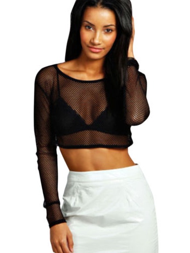 sheer fishnet top
