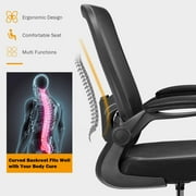 Giantex Ergonomic Drafting Chair, Adjustable Tall Office Chair with Flip-Up Armrest, Lumbar Support, Humanized Foot Ring, Soft Cushion, 360° Swivel Design, Breathable Mesh Fabric, for Home Office