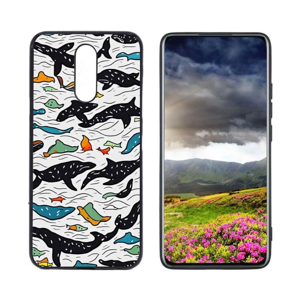 Compatible with Harmony 3 Phone Case, Whales-5 Case Men Women, Flexible Silicone Shockproof Case for Harmony 3