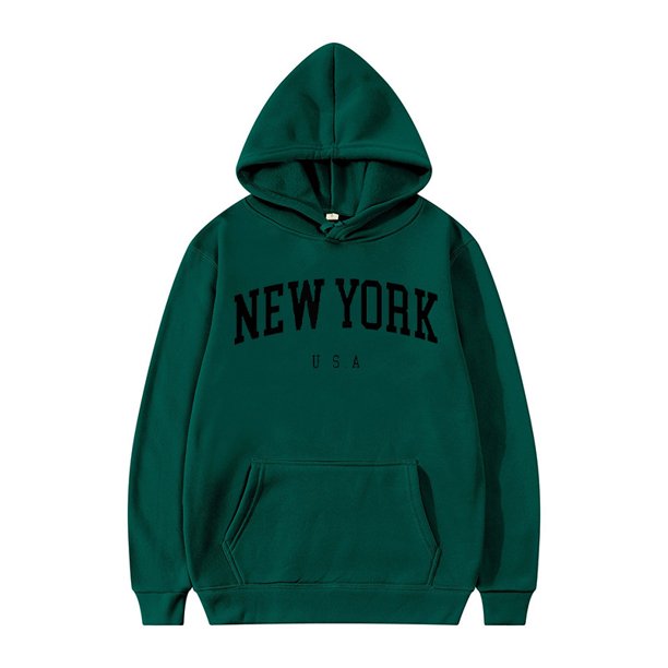 Sudaderas con capucha de la ciudad de Nueva York para hombres y mujeres, sudaderas con estampado de letras, sudaderas gráficas, jersey con capucha Harajuku informal suelto, ropa deportiva
