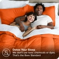 thumbnail image 4 of Bare Home 5-Piece Bed-in-a-Bag - Twin XL, Orange with White Sheet Set, 4 of 8