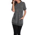 thumbnail image 1 of Innerwin T-Shirt Manches Courtes Dames Tops Rue Crew Cou Baggy Tee Gris M, 1 of 7