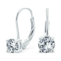 Bling Jewelry Womens Traditional Bridal Round Brilliant Cut 1CT AAA CZ Solitaire Drop Earrings