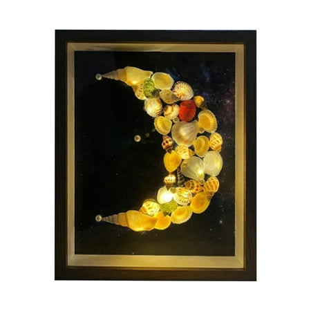 

Bobodang Clearance! DIY Shel L Conch Starry Sky Lamp Shel L Light Shel L Lamp DIY Shel L Frame Night Light Moon Light Painting Decor Romanti C Conch 1 set of material package