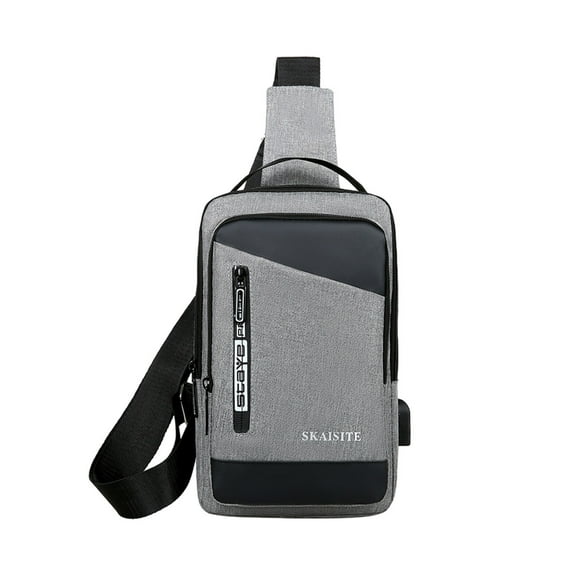 Lksixu Shoulder Strap Bag Messenger Backpack With USB Hole Shoulder Strap Backpack Hiking Backpack Multipurpose Messenger Chest Bag Storage Bins Organizers and Storage