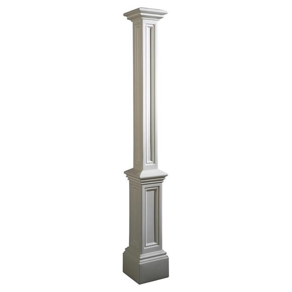Pemberly Row Poteau de Lampe en Plastique Traditionnel Sans Support en Blanc