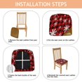 thumbnail image 4 of Red and Black Christmas Snowflake Seat Covers for Dining Room Chairs Set Of 6,Stretch Printed Washable Chair Seat Cover with Elastic Ties and Button,Removable Waterproof Couch Cushion Covers, 4 of 6
