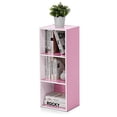 thumbnail image 3 of Librería Furinno, 3 niveles, abierta, blanco/rosa, 30 x 80 x 24 cm, 3 of 7