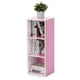 thumbnail image 3 of Librería Furinno, 3 niveles, abierta, blanco/rosa, 30 x 80 x 24 cm, 3 of 7