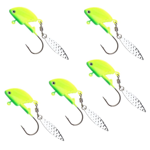 5 piezas 3D ojos cebos artificiales colorido Jig Hook Azul 21g kusrkot Señuelos de pesca