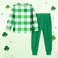 thumbnail image 1 of Conjuntos de blusa y camisa de manga larga con cuello redondo. Conjunto de camisa y pantalón de manga larga con estampado del Día de San Patricio para niños y niñas. Top y pantalón para niña., 1 of 8