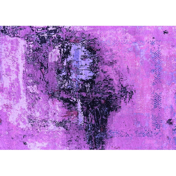 Ahgly Company Indoor Rectangle Oriental Purple Industrial Area Rugs, 2' x 4'