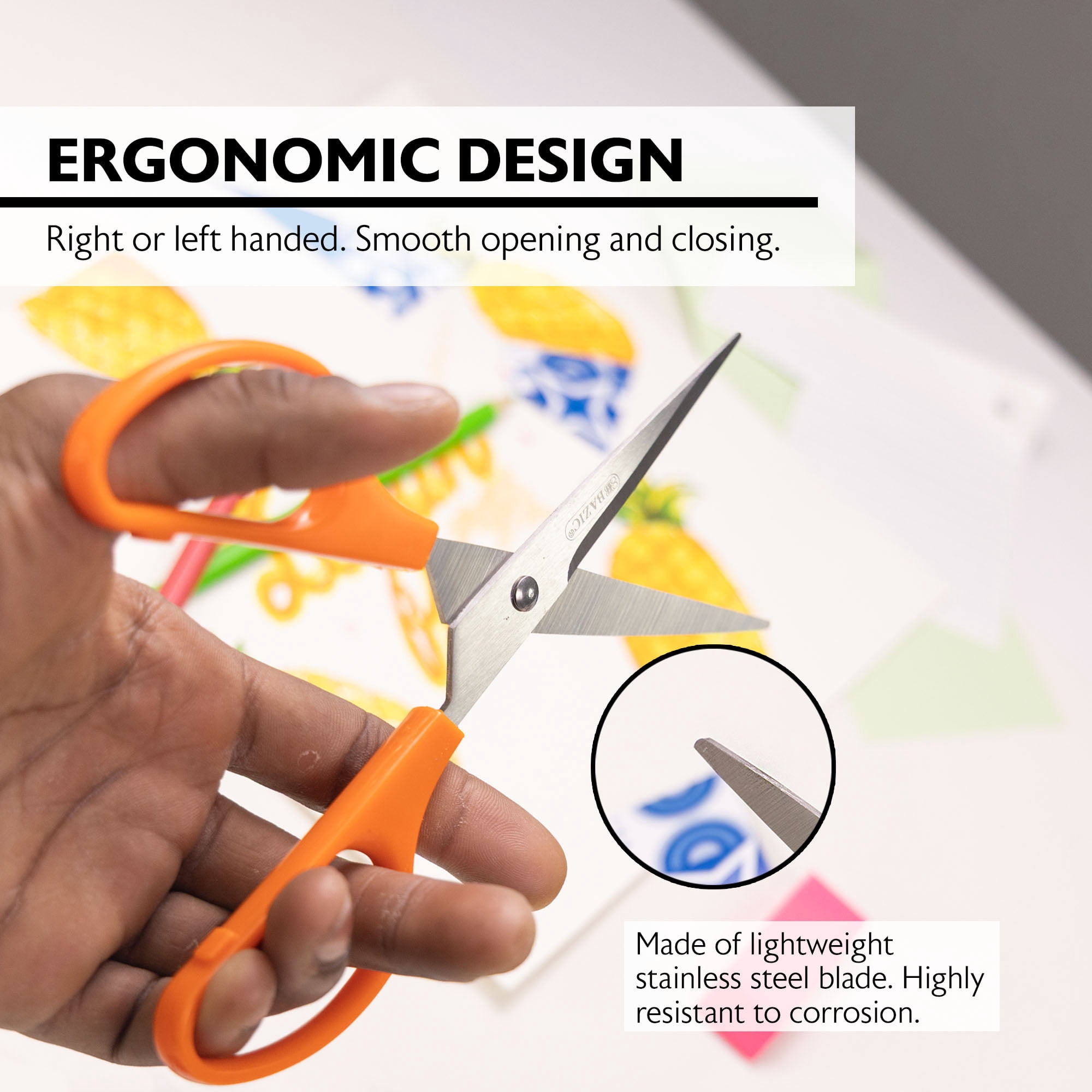 BAZIC 8" Double Thumb Stainless Steel Scissors, Straight Handle, 24-Pack