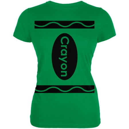 - Crayon Costume Kelly Green Juniors Soft T-Shirt